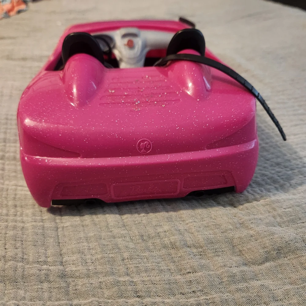 BARBIE Glam Pink Convertible 2 Seater Doll Car Seat Beltk Convertible Toy Car